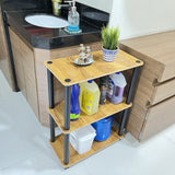 Kawachi 3 tier Multipurpose Shelf Wooden Bookshelf Storage Cabinet Home Kitchen Office Storage Display Organizer Beige