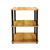 Kawachi 3 tier Multipurpose Shelf Wooden Bookshelf Storage Cabinet Home Kitchen Office Storage Display Organizer Beige