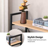 Kawachi 4 Tier Bookshelf Wooden Open Shelf Bookcase Standing Unit Shelves with Display Rack for Living Room, Bedroom and Home Office Beige