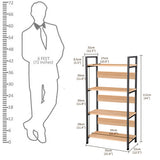 Kawachi 4 Tier Bookshelf Wooden Open Shelf Bookcase Standing Unit Shelves with Display Rack for Living Room, Bedroom and Home Office Beige