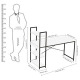 Kawachi Wooden Work Station Laptop Computer Desk Study Table with Metallic Finish Steel Body with 4 Book Shelves Sonet White