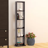 Kawachi Engineered Wood 6 Tier Bookcase, Bookshelf Storage Display Rack, Open Book Shelf for Office, Living Room, Bedroom KW72- Brown