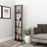 Kawachi Engineered Wood 6 Tier Bookcase, Bookshelf Storage Display Rack, Open Book Shelf for Office, Living Room, Bedroom KW72- Brown