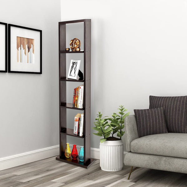 Kawachi Engineered Wood 6 Tier Bookcase, Bookshelf Storage Display Rack, Open Book Shelf for Office, Living Room, Bedroom KW72- Brown