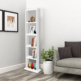 Kawachi Engineered Wood 6 Tier Bookcase, Bookshelf Storage Display Rack, Open Book Shelf for Office, Living Room, Bedroom KW72-White