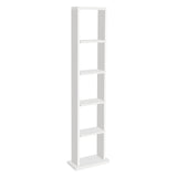 Kawachi Engineered Wood 6 Tier Bookcase, Bookshelf Storage Display Rack, Open Book Shelf for Office, Living Room, Bedroom KW72-White