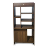 Kawachi Wooden Bookshelf Almirah Organiser with Open Storage and Drawers for Home Office