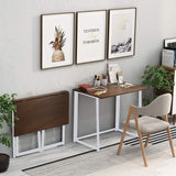Kawachi Small Folding Writing Study, Laptop, Computer Desk Foldable Home and Office Table Workstation for Small Space Offices Brown