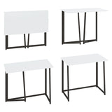 Kawachi Small Folding Writing Study, Laptop, Computer Desk Foldable Home and Office Table Workstation for Small Space Offices White