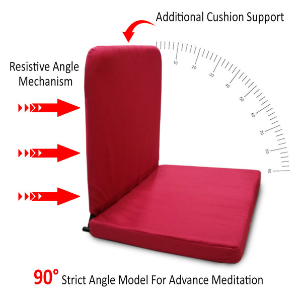 Kawachi Meditation and Yoga Floor Chair with Back Support - I83-B-Maroon
