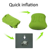 Kawachi Push Button Inflatable Compressible Camping Travel Pillow, for Neck & Lumbar Support While Camp, Hiking Backpacking,train aeroplane travelling K498-Green