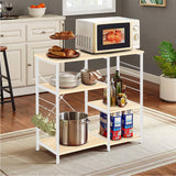 Kawachi Microwave Oven Stand Kitchen Rack Organiser Kitchen Utility Cutlery Storage Rack Brown
