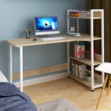 Kawachi Computer Desk Writing Study Table with 4 Tier Bookshelves for Home, Office, Gaming Desk, Multipurpose Compact PC Workstation K548