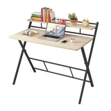 Kawachi Folding Adjustable Space Saving Compact Laptop, Study Table, Computer Desk with Shelf K556