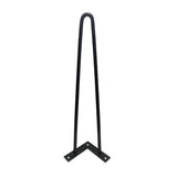 Kawachi Set of 4 Pcs 16" Hairpin Furniture Legs Metal Home DIY Projects for Nightstand, Coffee Table, Desk, etc with Plastic Floor Protectors and Screws KC22-Black