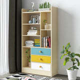 Kawachi Wooden Bookshelf Almirah Organiser with Open Storage and Drawers for Home Office KW14