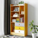 Kawachi Wooden Bookshelf Almirah Organiser with Open Storage and Drawers for Home Office KW14