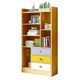 Kawachi Wooden Bookshelf Almirah Organiser with Open Storage and Drawers for Home Office KW14