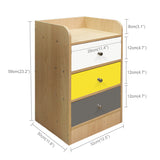 Kawachi Modern Home Bedroom Bedside Table Storage Cabinet with 3 Drawers KW23-Beige