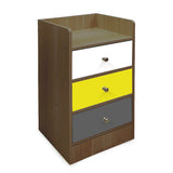 Kawachi Modern Home Bedroom Bedside Table Storage Cabinet with 3 Drawers KW23-Brown