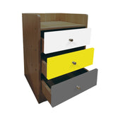 Kawachi Modern Home Bedroom Bedside Table Storage Cabinet with 3 Drawers KW23-Brown