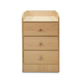 Kawachi Modern Home Bedroom Bedside Table Storage Cabinet with 3 Drawers Beige BD