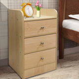 Kawachi Modern Home Bedroom Bedside Table Storage Cabinet with 3 Drawers Beige BD