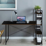 Kawachi Computer Desk Writing Study Table with 4 Tier Bookshelves for Home, Office, Multipurpose Compact PC Workstation Wenge Brown