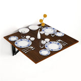 Kawachi Fold Down 3 Seater Wall Mounted Folding Breakfast Dining Table Perfect Addition to Kitchen & Dining Room Wenge Black