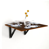 Kawachi Fold Down 3 Seater Wall Mounted Folding Breakfast Dining Table Perfect Addition to Kitchen & Dining Room Wenge Black