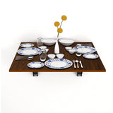 Kawachi Fold Down 3 Seater Wall Mounted Folding Breakfast Dining Table Perfect Addition to Kitchen & Dining Room Wenge Black