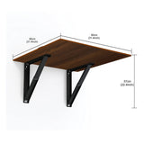 Kawachi Fold Down 3 Seater Wall Mounted Folding Breakfast Dining Table Perfect Addition to Kitchen & Dining Room Wenge Black