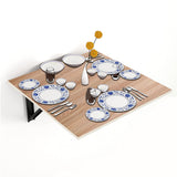 Kawachi Fold Down 3 Seater Wall Mounted Folding Breakfast Dining Table Perfect Addition to Kitchen & Dining Room Beige