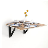 Kawachi Fold Down 3 Seater Wall Mounted Folding Breakfast Dining Table Perfect Addition to Kitchen & Dining Room Beige