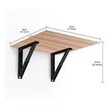 Kawachi Fold Down 3 Seater Wall Mounted Folding Breakfast Dining Table Perfect Addition to Kitchen & Dining Room Beige