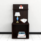 Kawachi Engineered Wood 2 Storage Shelf Side Table with Open Cabin Bedside Table Nightstand, End Table for Home, Bedroom, Living Room Wenge Brown