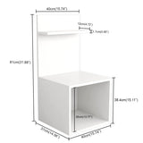 Kawachi Engineered Wood 2 Storage Shelf Side Table with Open Cabin Bedside Table Nightstand, End Table for Home, Bedroom, Living Room White