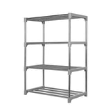 Kawachi 12 Pairs 4-Layer Stainless Steel and Plastic Shoe Stand Multipurpose Book Shelf Toys Storage Rack for Home Office KW50-Gray