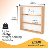 Kawachi Engineered Wood Multipurpose Wall Mount Kitchen Storage Rack 4 Shelf Shelves Organizer Beige