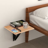 Kawachi Engineered Wood Wall Mount Bed Side Table, Folding Bedside Table for Home Living Room Study Room Beige Pack of 2