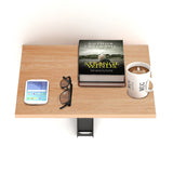 Kawachi Engineered Wood Wall Mount Bed Side Table, Folding Bedside Table, Mini Laptop Table for Home Living Room Study Room Beige