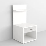 Kawachi Engineered Wood 2 Storage Shelf with Drawer Sofa Side Bedside Table with Open Cabinet Nightstand End Table White