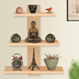 Kawachi Engineered MDF Wood Wall shelf Home Decor Items For Living Room Display Rack Storage Shelves Beige