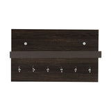 Kawachi Wall Mounted Home Décor 8 Key Hooks Rail with Shelf Key Chain Holder Wall Hooks