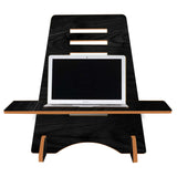 Kawachi Wooden Height Adjustable Ergonomic Desk Top Standing Desk Riser Laptop Table Stand Black