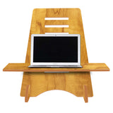 Kawachi Wooden Height Adjustable Ergonomic Desk Top Standing Desk Riser Laptop Table Stand Beige