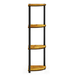 Kawachi Multipurpose 4-Tier Corner Shelf Rack, Bookshelf, Open Storage Display Rack and Plant Stand, Bookshelf Organizer Beige