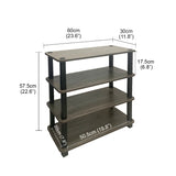 Kawachi Multipurpose Wooden Display Kitchen Storage Shelves Shoe Rack Organizer with Utility Storage Stand-Brown