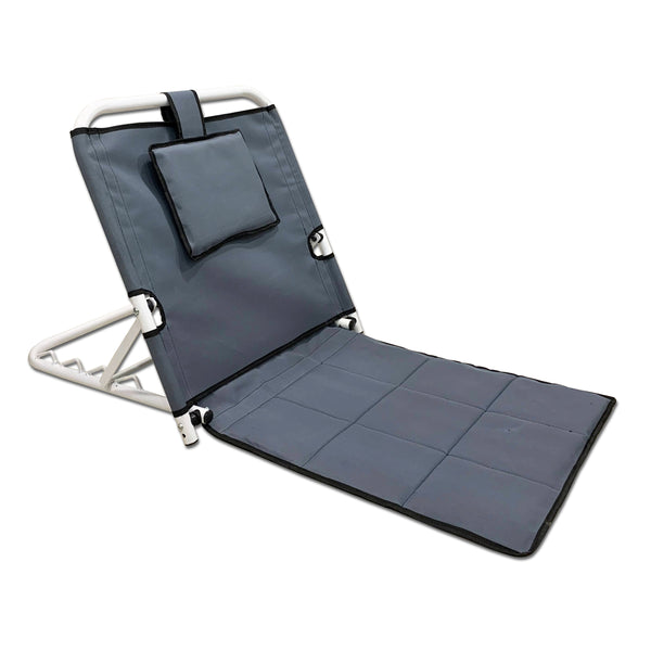 Kawachi Folding Angle Adjustable Backrest Hospital Patients Bed Chair Back  Support Useful for Floor, Beach, Reading, Meditation, Disability Chair KW87- Gray