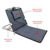 Kawachi Folding Angle Adjustable Backrest Hospital Patients Bed Chair Back Support Useful for Floor, Beach, Reading, Meditation, Disability Chair KW87-Gray